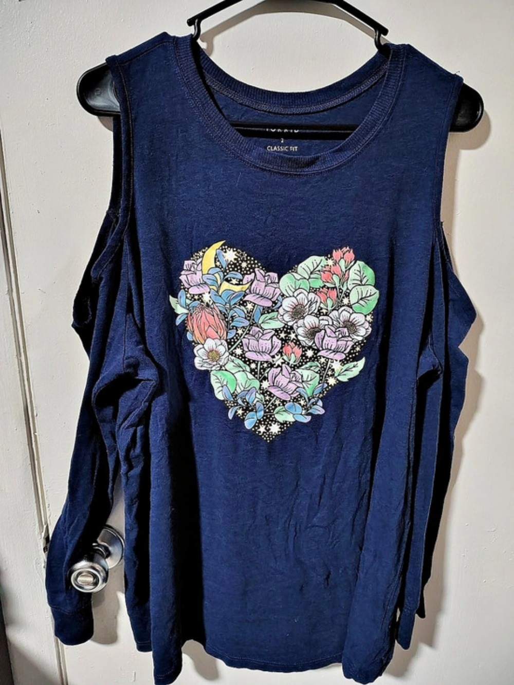 Torrid Floral Heart Cold Shoulder Top